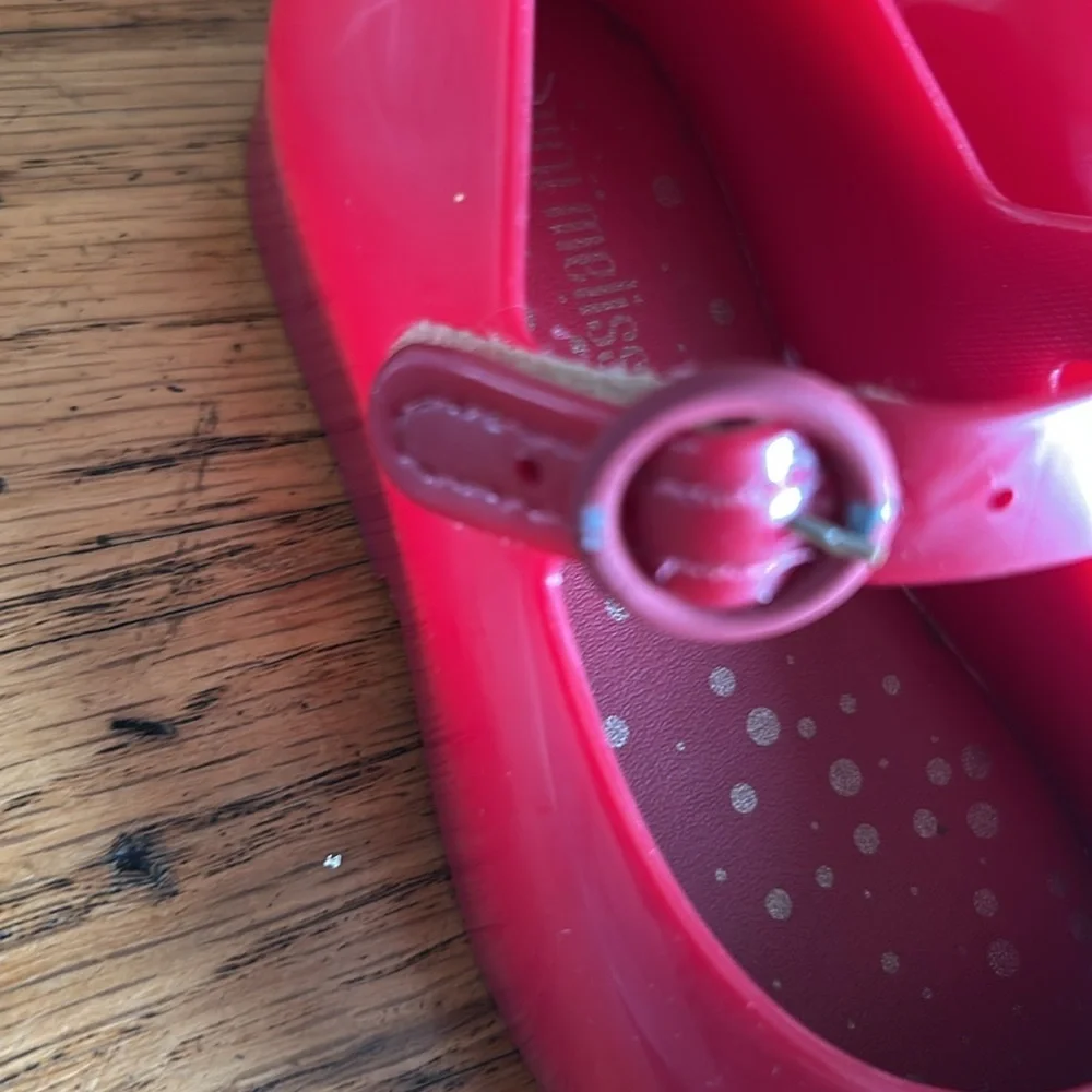 Mini Melissa Mary Jane Minnie Mouse Kids Red and Black Shoes Size 7